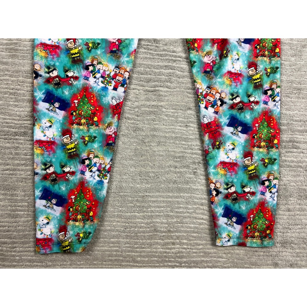 LuLaRoe Leggings Womens TC2 Multicolor Peanuts Christmas Snoopy Holiday Stretch - Picture 10 of 11